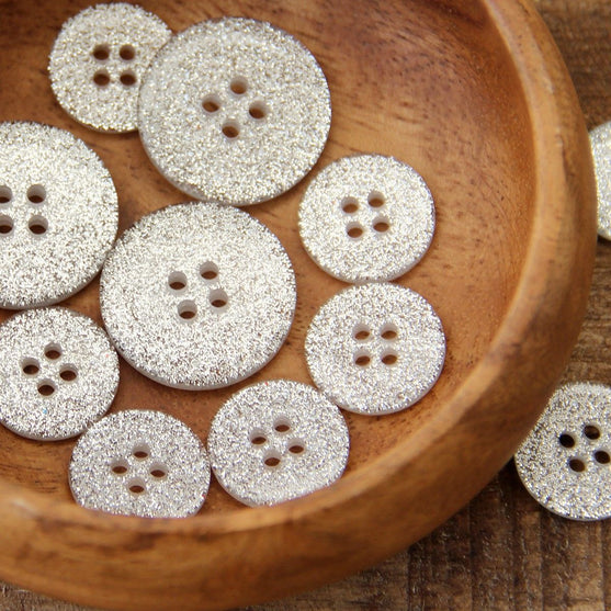 Glitter Buttons – Silver - Multiple sizes - Go Handmade
5