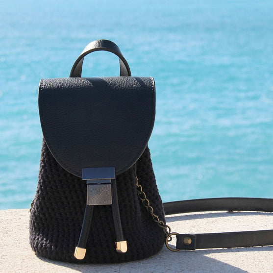 Bag Flap for Metal Lock - Black/Silver - Go Handmade
2