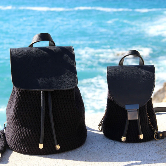 Bag Flap w/Magnetic Button - Black/Silver - Go Handmade
3