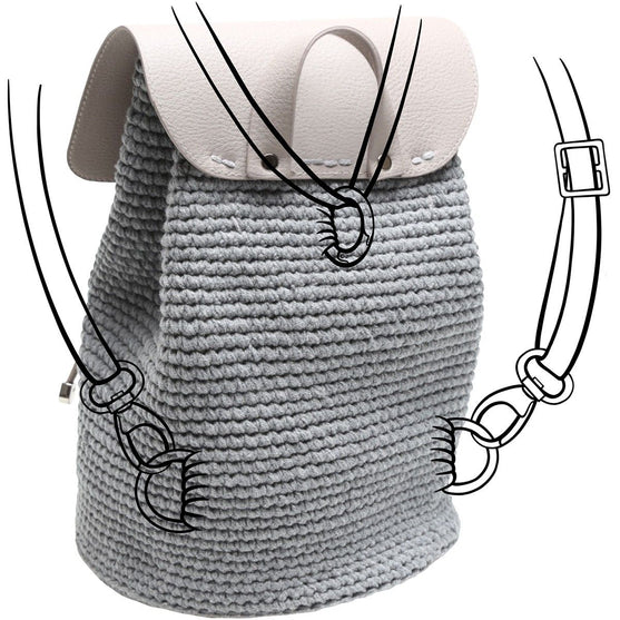 Bag Flap w/Magnetic Button - Beige/Silver - Go Handmade
7