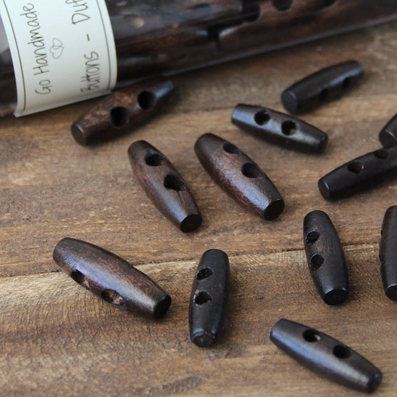 Oblong Wooden Buttons - 30 mm (1.2 inches) - Go Handmade
6