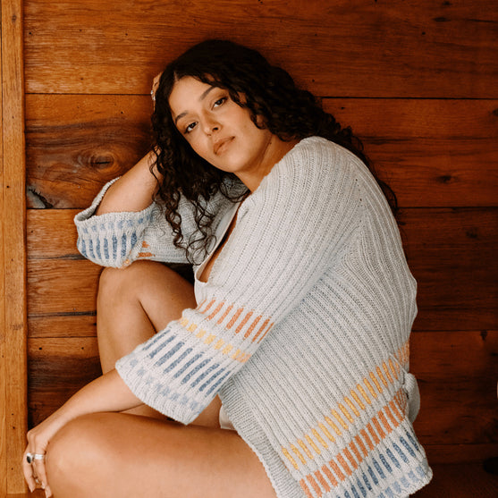 Fusing Cardigan - Open Cardi with Tie Belt
9