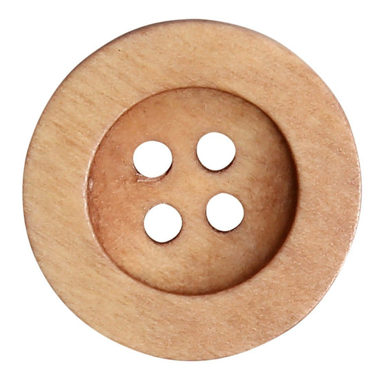 Wooden Buttons - Round Groove - Bright - Go Handmade
4