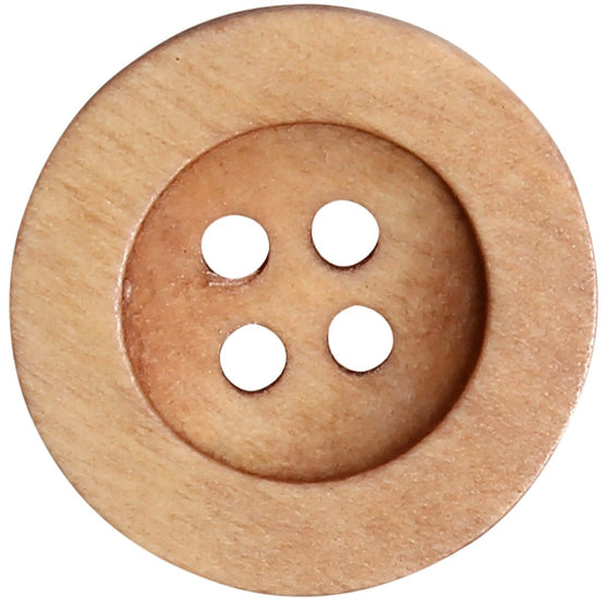 Wooden Buttons - Round Groove - Bright - Go Handmade
5