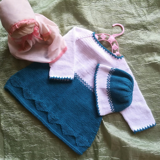 Teal Darling - Baby Dress and Hat
5