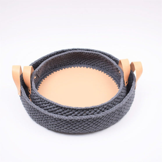 Ribbon Project Trays with Leather Base
2