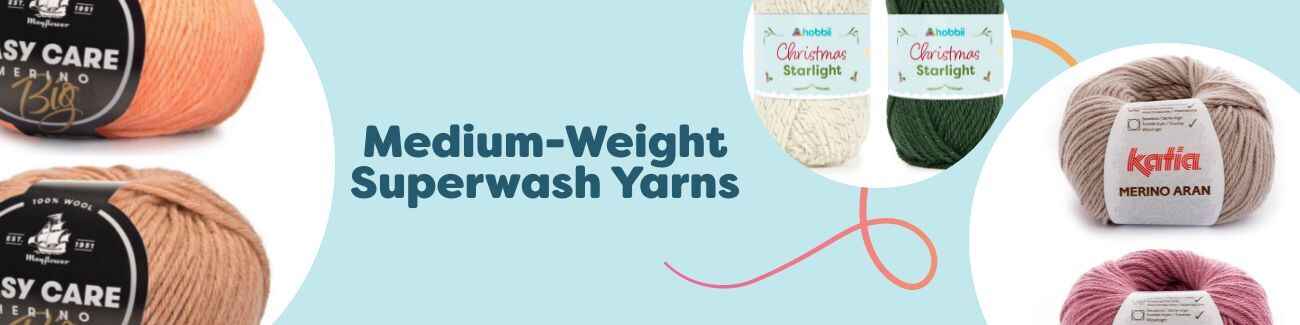 Medium-Weight Superwash Yarns
