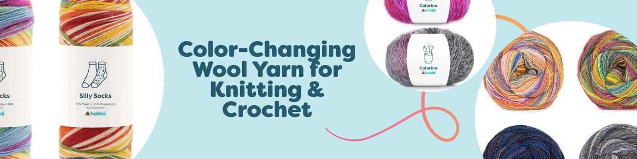 Color-Changing Wool Yarn for Knitting & Crochet