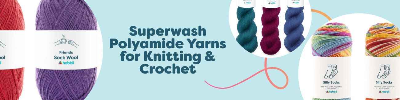 Superwash Polyamide Yarns for Knitting & Crochet