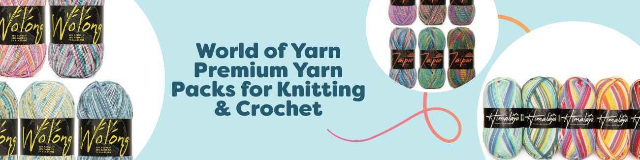 World of Yarn Premium Yarn Packs for Knitting & Crochet