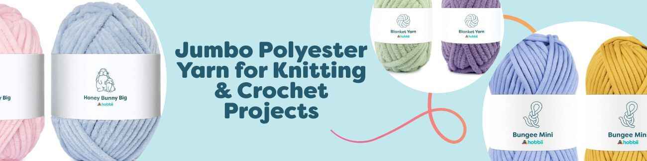 Jumbo Polyester Yarn for Knitting & Crochet Projects