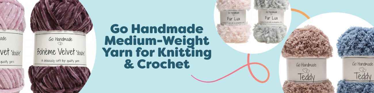 Go Handmade Medium-Weight Yarn for Knitting & Crochet