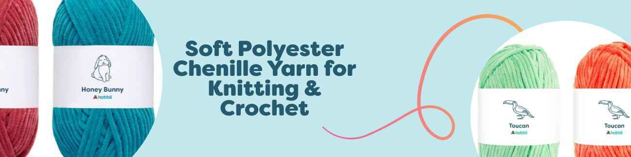 Soft Polyester Chenille Yarn for Knitting & Crochet