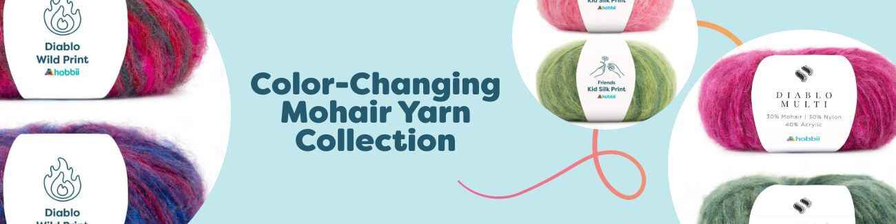 Color-Changing Mohair Yarn Collection