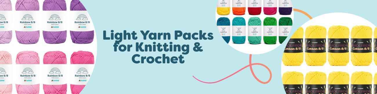 Light Yarn Packs for Knitting & Crochet