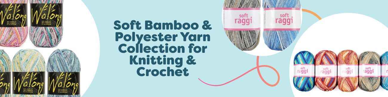 Soft Bamboo & Polyester Yarn Collection for Knitting & Crochet