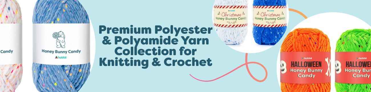 Premium Polyester & Polyamide Yarn Collection for Knitting & Crochet