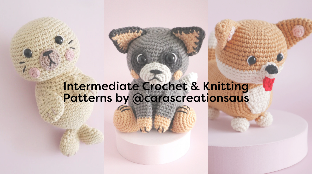Intermediate Crochet & Knitting Patterns by @carascreationsaus