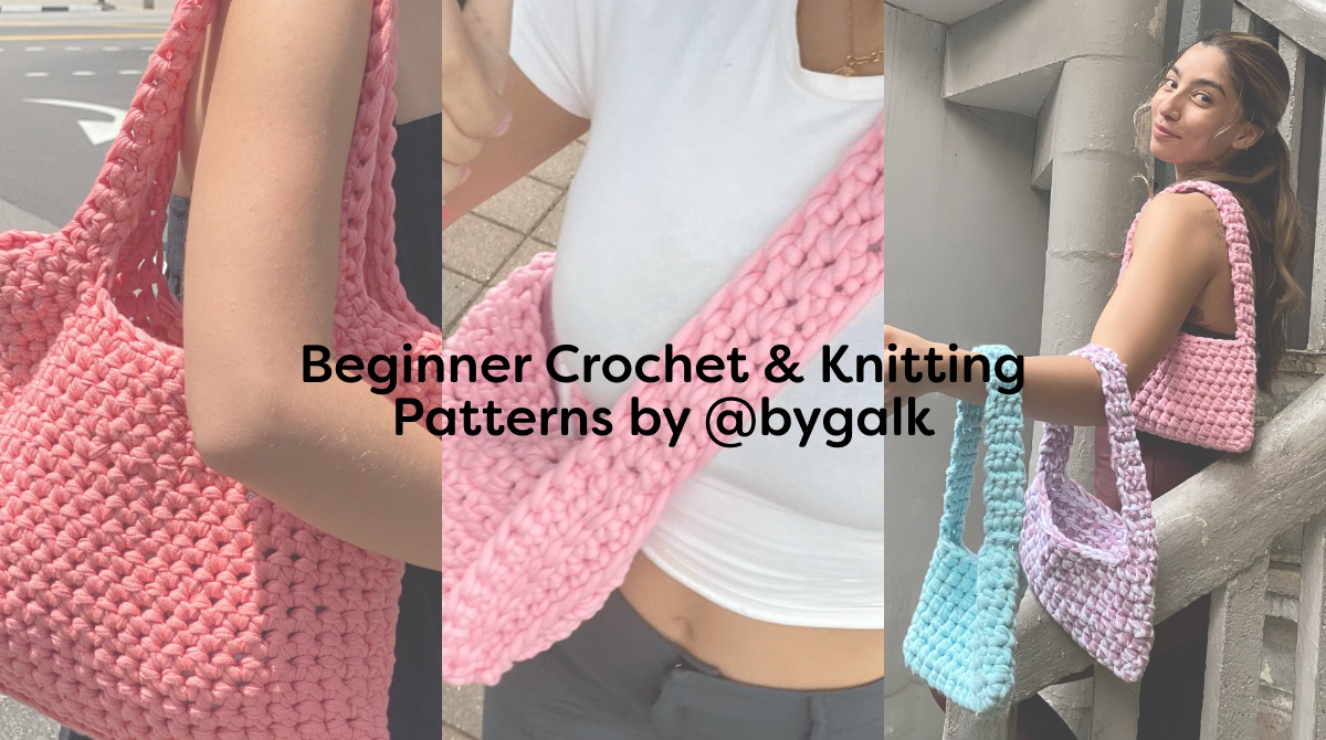 Beginner Crochet & Knitting Patterns by @bygalk