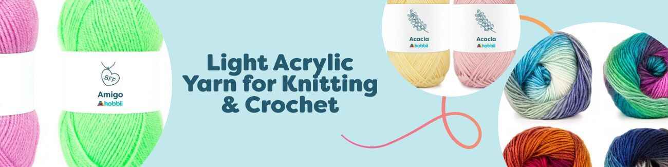 Light Acrylic Yarn for Knitting & Crochet