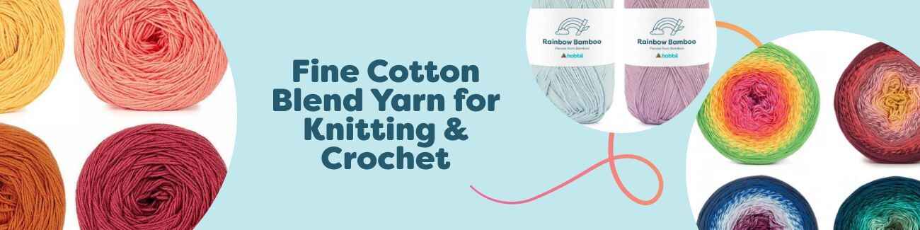 Fine Cotton Blend Yarn for Knitting & Crochet