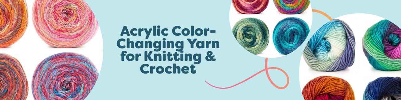 Acrylic Color-Changing Yarn for Knitting & Crochet