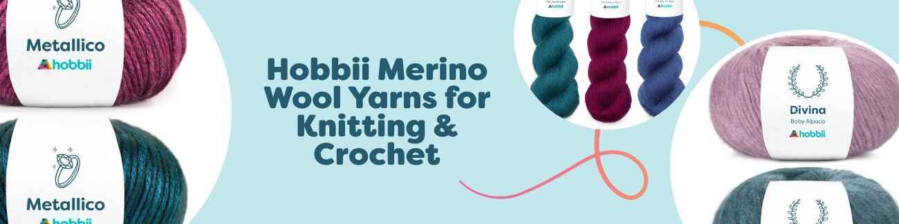 Hobbii Merino Wool Yarns for Knitting & Crochet