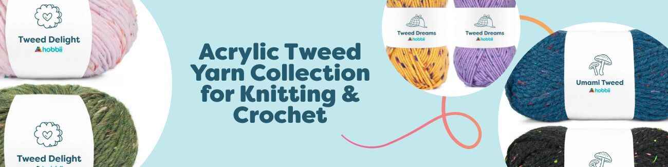 Acrylic Tweed Yarn Collection for Knitting & Crochet