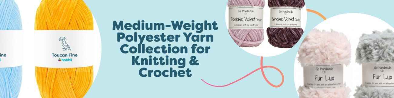 Medium-Weight Polyester Yarn Collection for Knitting & Crochet