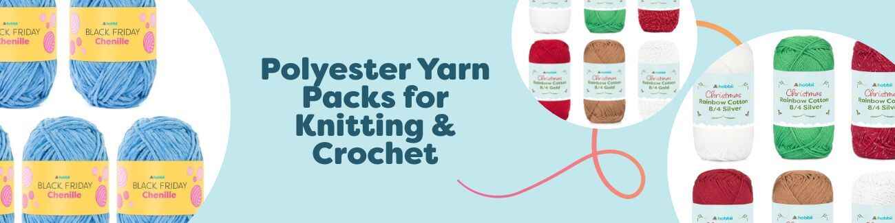 Polyester Yarn Packs for Knitting & Crochet