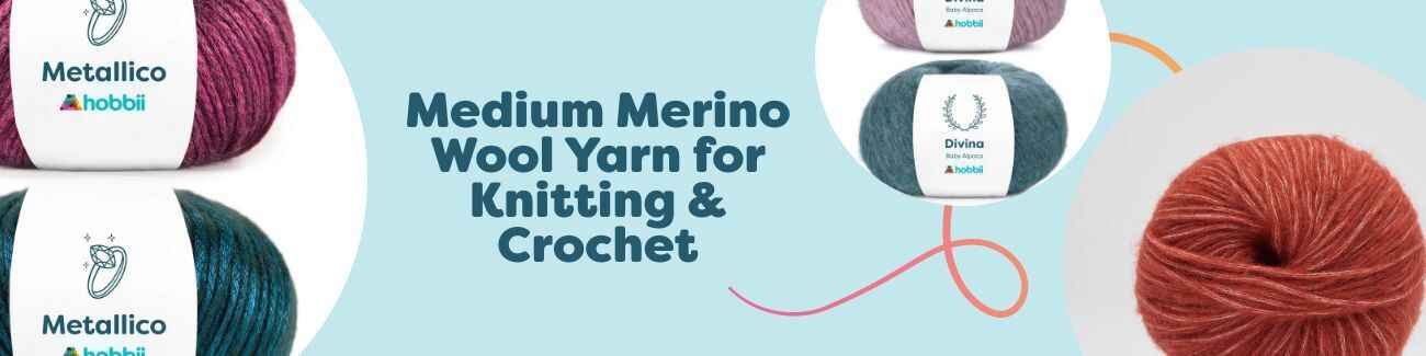 Medium Merino Wool Yarn for Knitting & Crochet