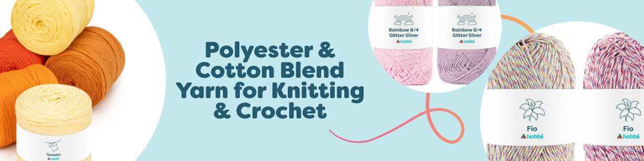 Polyester & Cotton Blend Yarn for Knitting & Crochet