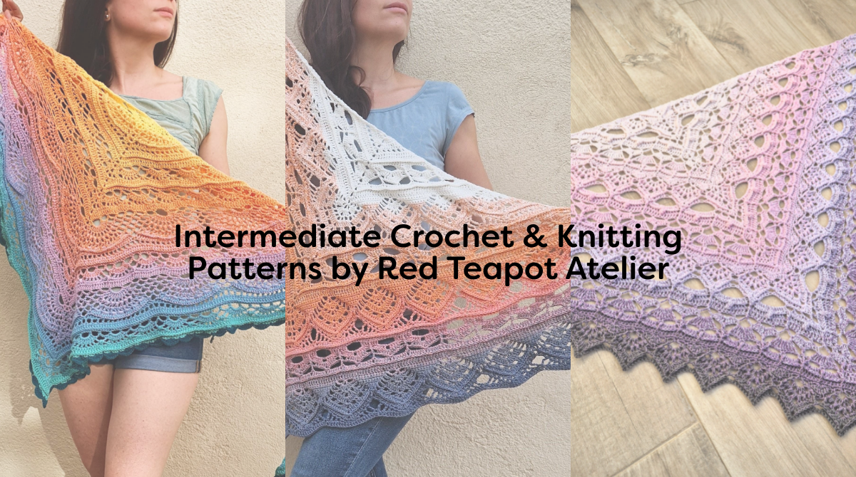 Intermediate Crochet & Knitting Patterns by Red Teapot Atelier