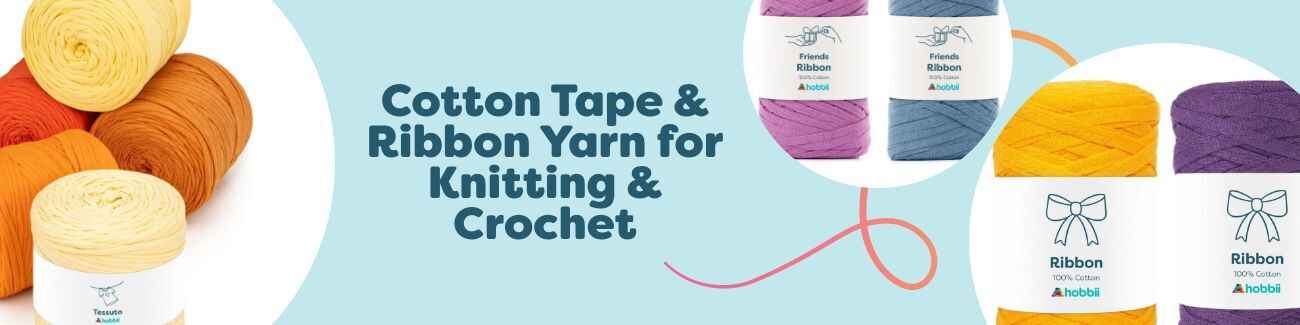 Cotton Tape & Ribbon Yarn for Knitting & Crochet