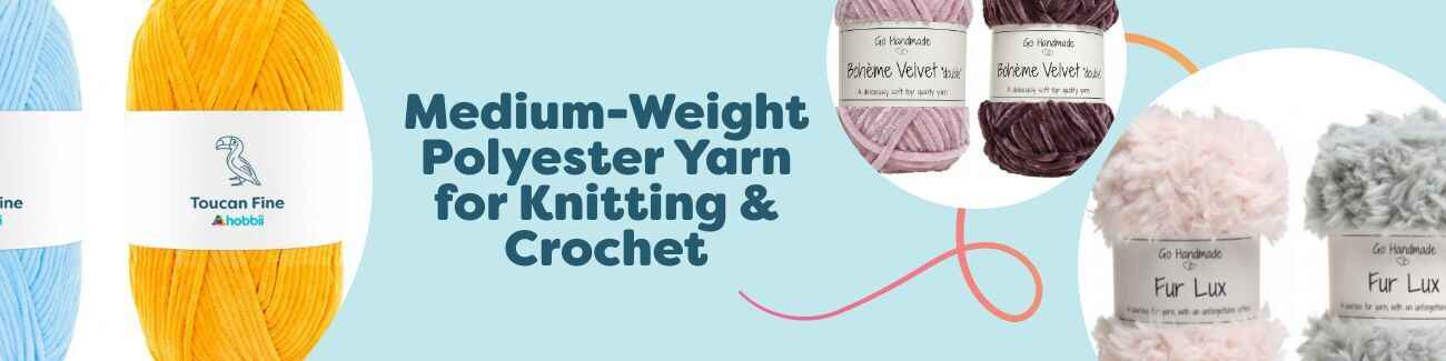 Medium-Weight Polyester Yarn for Knitting & Crochet