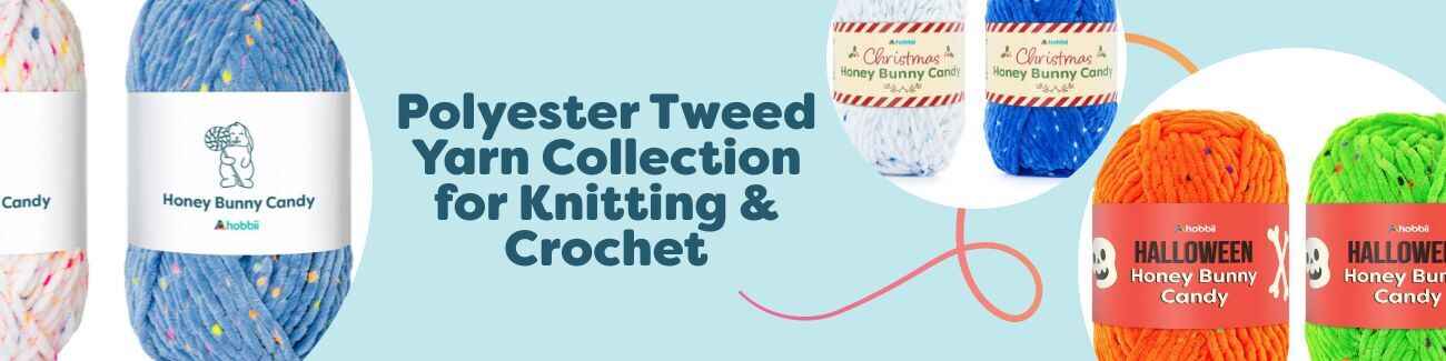 Polyester Tweed Yarn Collection for Knitting & Crochet