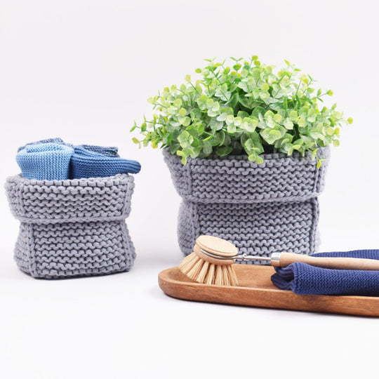 Knitted Square Basket in 2 sizes
