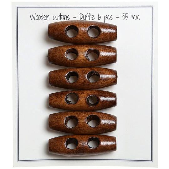 Oblong Wooden Buttons - 35 mm (1.4 inches) - Go Handmade