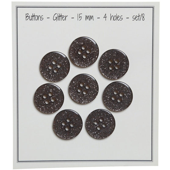 

Glitter Buttons – Black - Multiple sizes - Go Handmade
1