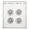 

Pearl Buttons w. Stones - Silver - Multiple Sizes - Go Handmade
1