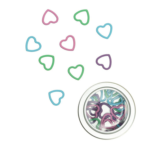 Metal stitch markers - Hearts - Hobbii