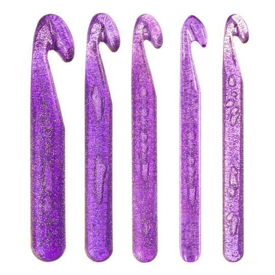 Glitter Crochet Hook Set - 5 sizes - Hobbii