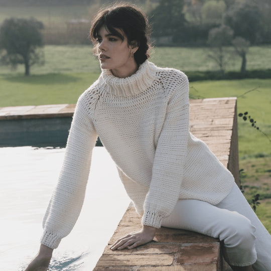 6183-40 High Neck Raglan Sweater