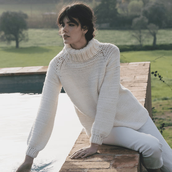 

6183-40 High Neck Raglan Sweater
1