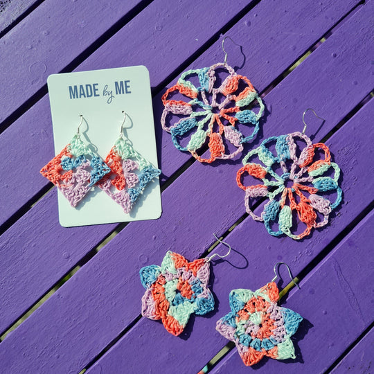Bloom Earrings - Trio of crochet earrings
