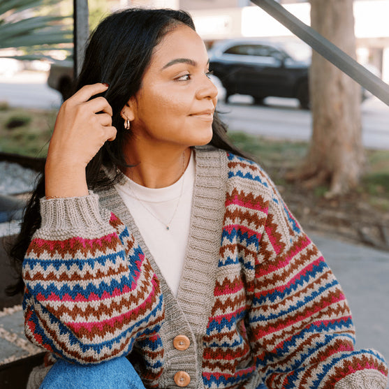 

Ottolie - Chevron Cardigan with Pockets
4