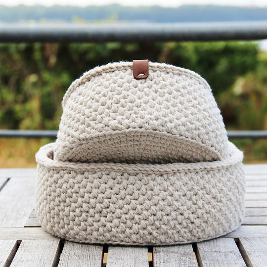 Moss Stitch Basket - Round