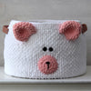 

Teddy Basket Big with PU leather base
1