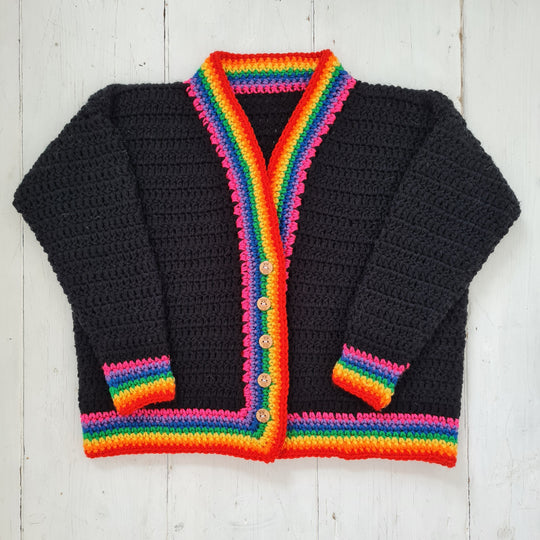 Rainbow Contrast - Children’s Cardigan