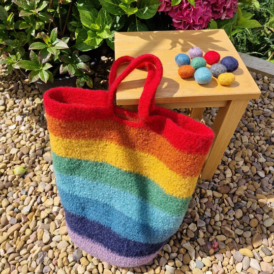 

Rainbow Stripes - Felted Bag
2